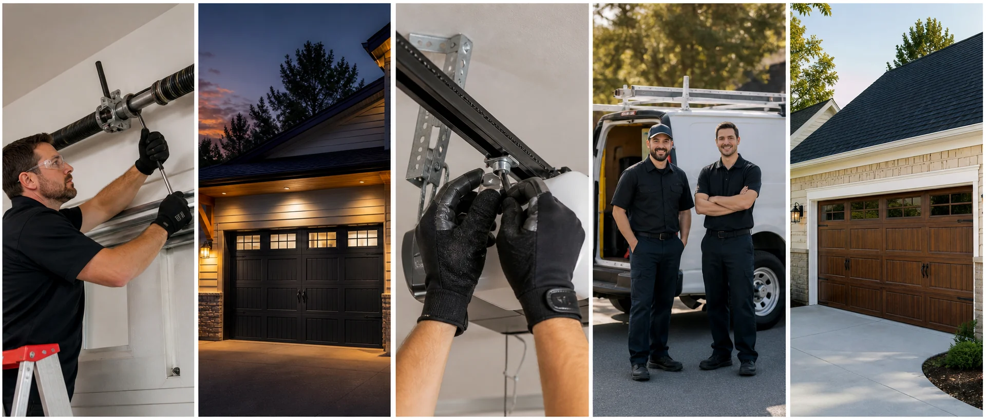 Five distinct scenes for the fictional Liftline Garage Co. website