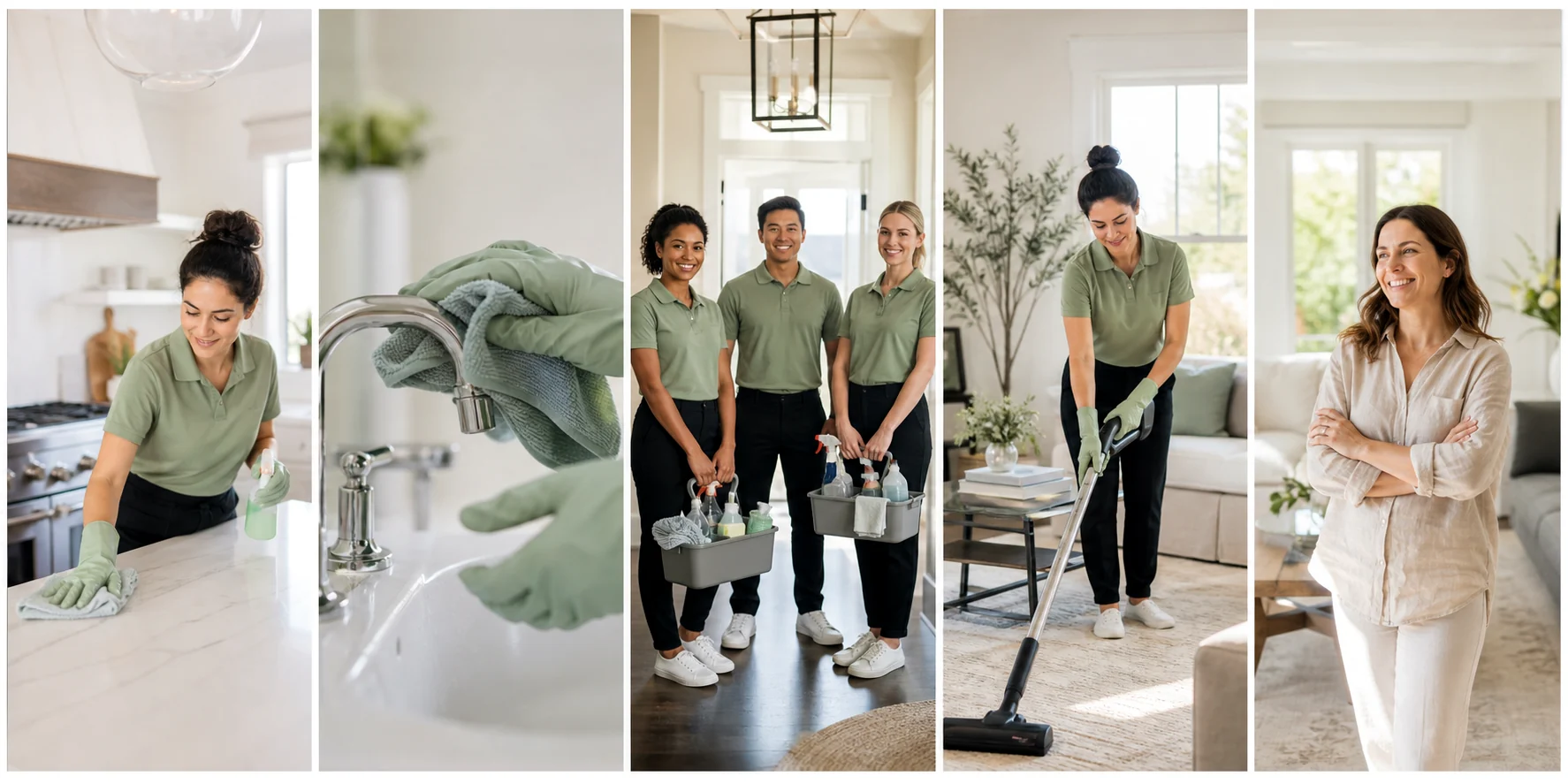 Five distinct scenes for the fictional Sunday Housekeeping website