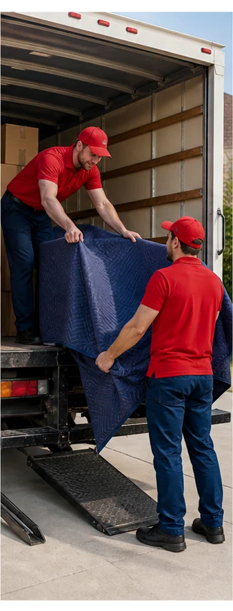 Fictional Red Route Moving Co. team