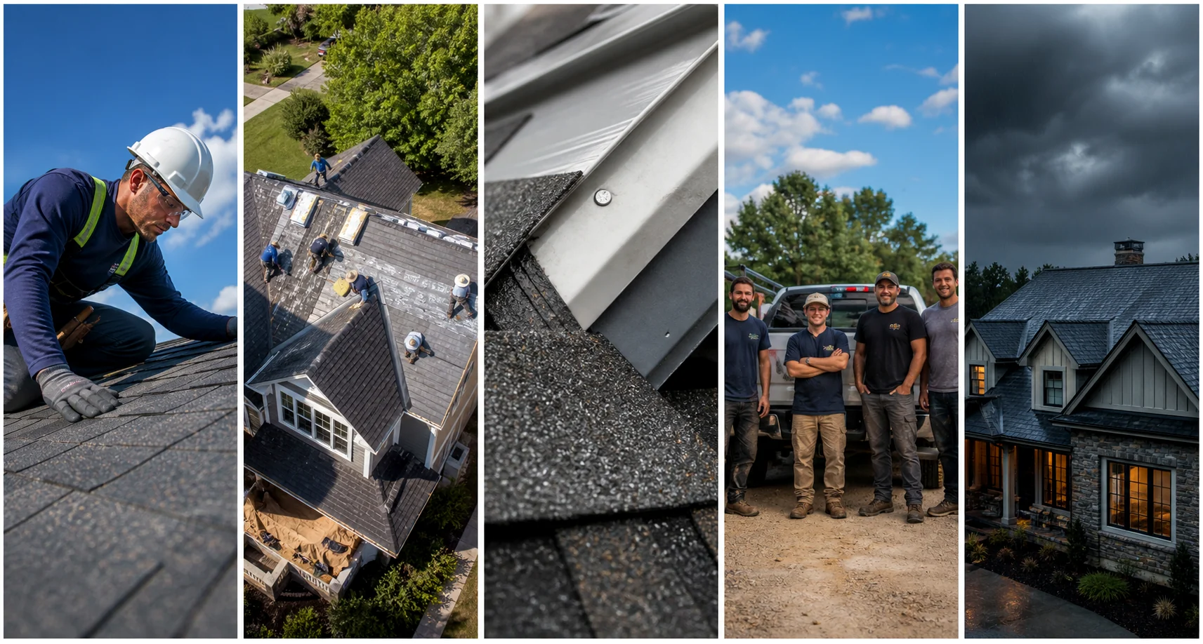 Five distinct scenes for the fictional Ironclad Roofing Works website